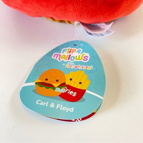FLIP-A-MALLOWS Carl Cheeseburger & Floyd French Fries 8" Squishmallows NWT #182 - Picture 7 of 14